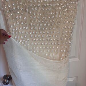 ASOS Cream Mini Dress with Pearl Embellishments